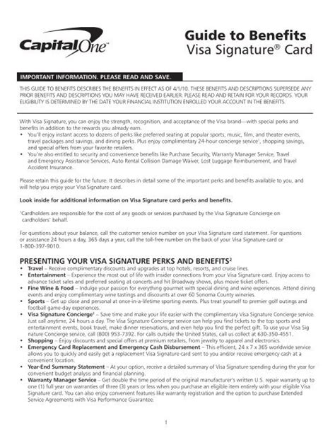 capital one signature card benefits.